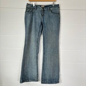 Vintage Free People Light Blue Wash Low Rise Flare Denim Jeans Size 31